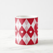 バレンタインデーのアーガイル コーヒーマグカップ (中央)