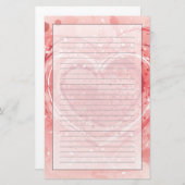 バレンタインデーのイラストレーション 便箋 (正面/裏面)