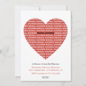 バレンタインデーのウェディングシャワー招待状　赤　黒 招待状 (正面)