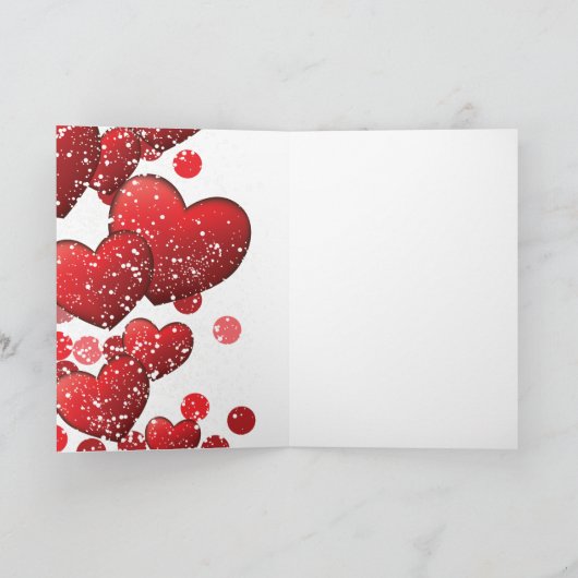 バレンタインデーのエレガントなストライプ シーズンカード (内部)