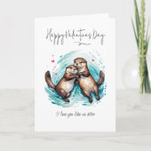 バレンタインデーのオッタープリンが好き カード (正面)