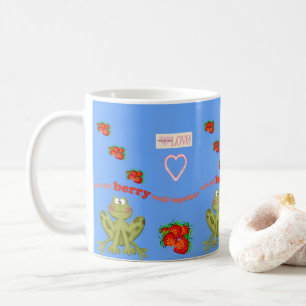バレンタインデーのカエルのベリーのマグカップ コーヒーマグカップ