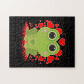 バレンタインデーのカエル ジグソーパズル (横)