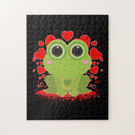 バレンタインデーのカエル ジグソーパズル