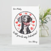 バレンタインデーのカスタマイズカード グレートデーン シーズンカード (スタンド正面)