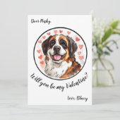 バレンタインデーのカスタマイズカード セントバーナード シーズンカード (スタンド正面)