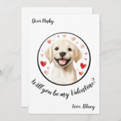 バレンタインデーのカスタマイズカード ラブラドール シーズンカード (正面/裏面)