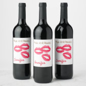 バレンタインデーのカスタマイズ可能な抱擁とキス ワインラベル (ボトル)