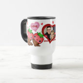 バレンタインデーのカスタムな写真及び文字のタンブラー トラベルマグ (正面左)