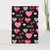 バレンタインデーのカスタムアーチ写真ボウとハート カード (裏面)