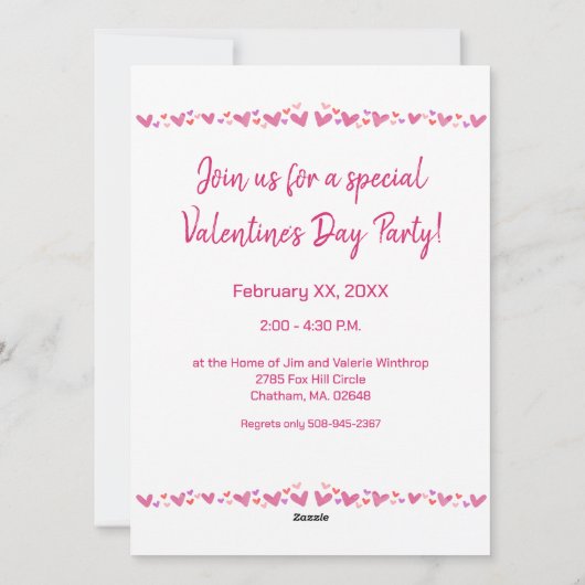 バレンタインデーのカスタムカード招待状 シーズンカード (裏面)