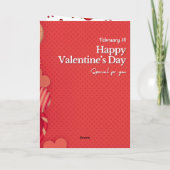 バレンタインデーのカスタム写真 赤いハート シーズンカード (裏面)