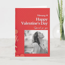 バレンタインデーのカスタム写真 赤いハート シーズンカード