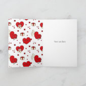 バレンタインデーのカスタム写真 赤いハート シーズンカード (内部)