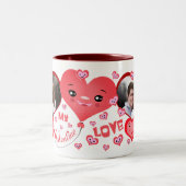 バレンタインデーのカスタム2の写真のマグ ツートーンマグカップ (中央)