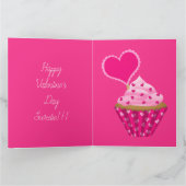 バレンタインデーのカップケーキのグリーティングカード サンキューカード (内部)