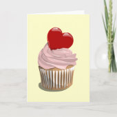 バレンタインデーのカップケーキの挨拶状 シーズンカード (正面)