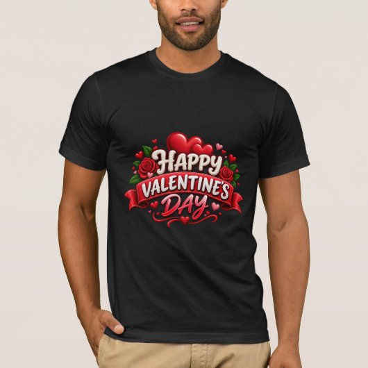 バレンタインデーのカップルおそろい Tシャツ (正面)