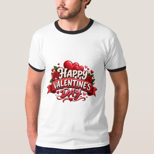 バレンタインデーのカップルおそろい Tシャツ (正面)