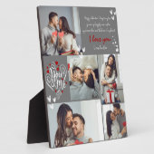 バレンタインデーのカップル写真コラージュ 赤と白 フォトプラーク (側面)