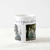 バレンタインデーのカップル写真マグカップ コーヒーマグカップ (中央)