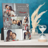 バレンタインデーのカップル写真 コラージュ 赤と白 フォトプラーク (側面)