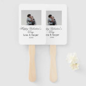 バレンタインデーのカップル写真 モダン シンプル t ハンドファン (正面&裏面)