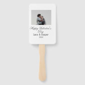 バレンタインデーのカップル写真 モダン シンプル t ハンドファン (裏面)