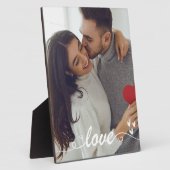 バレンタインデーのカップル写真 ラブハーツ フォトプラーク (側面)