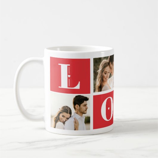 バレンタインデーのカップル4 Photo Love コーヒーマグカップ (左)