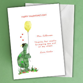 バレンタインデーのカメの先生バレンタイン シーズンカード