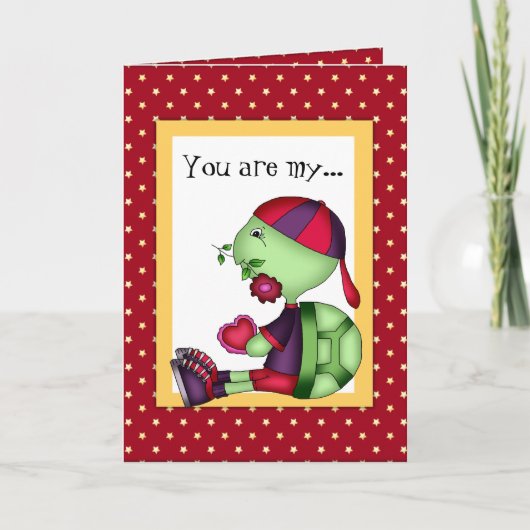 バレンタインデーのカメの挨拶状 シーズンカード (正面)