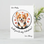 バレンタインデーのカワイイコーギーカード シーズンカード (スタンド正面)