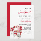 バレンタインデーのカートいっぱいのオモチャ 招待状 (正面/裏面)