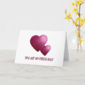 バレンタインデーのカードと2つの水色ハート カード (黄色い花)