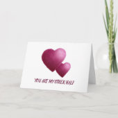 バレンタインデーのカードと2つの水色ハート カード (正面)