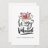 バレンタインデーのカードにする 招待状 (正面/裏面)