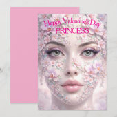 バレンタインデーのカードにぴったりな、繊細な桜と蘭がソフトなパステルカラーで描かれた、優雅さと静けさ シーズンカード (正面/裏面)