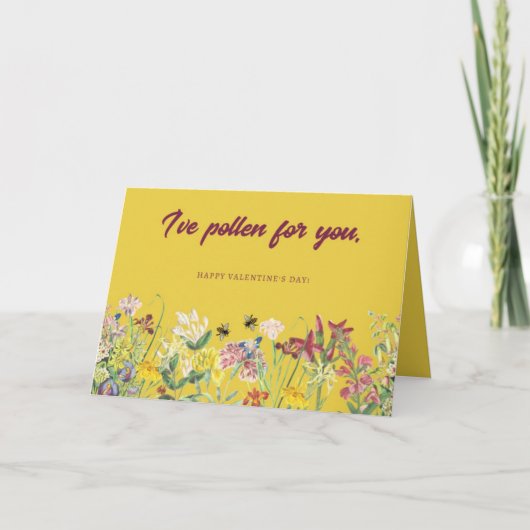 バレンタインデーのカードに花粉を付ける サンキューカード (正面)