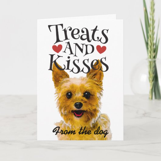 バレンタインデーのカードのお菓子とキス シーズンカード (正面)