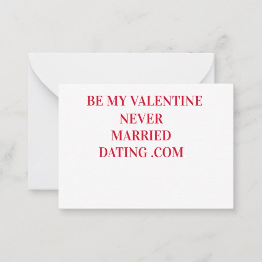 バレンタインデーのカードは結婚したデートすることしない。Com ノートカード (裏面)