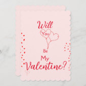 バレンタインデーのカードを渡してくれないか 招待状 (正面/裏面)