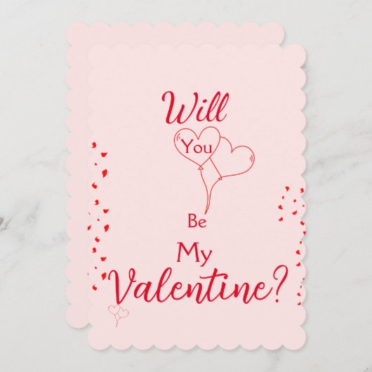 バレンタインデーのカードを渡してくれないか 招待状 (正面/裏面)