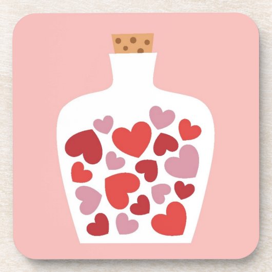 バレンタインデーのカード設計 コースター (正面)