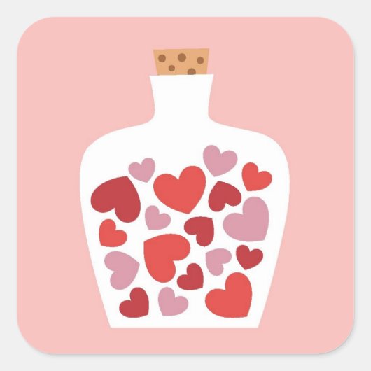 バレンタインデーのカード設計 スクエアシール (正面)