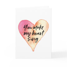 バレンタインデーのカード、あなたは私のハートを歌う