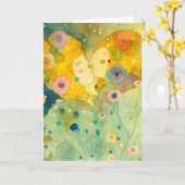 バレンタインデーのカード キッシング プレtty 印象 カード (黄色い花)