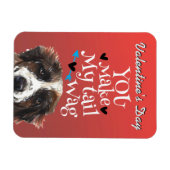 バレンタインデーのカード…セントバーナード冷蔵庫から マグネット (横)