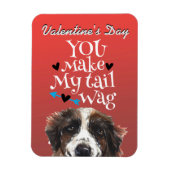 バレンタインデーのカード…セントバーナード冷蔵庫から マグネット (縦)