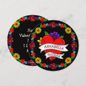 バレンタインデーのカード|タトゥースタイルのアート シーズンカード (正面/裏面)